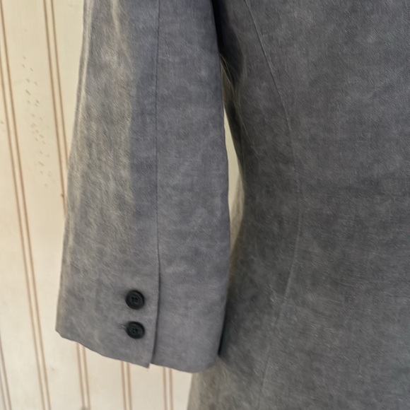 SMYTHE Slate Linen Blend One Button Closure Blazer - Picture 7 of 16